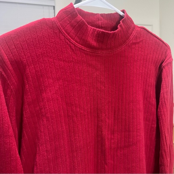 !SOLD! NORTHERN REFLECTIONS Red Turtleneck Women's Top Ribbed Sweater Large - Picture 3 of 6